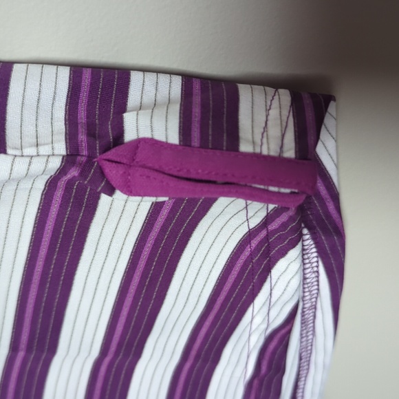 Golf style polo, purple and white stripes - Picture 4 of 9